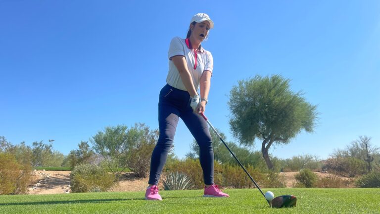 Nervous golfer on first tee